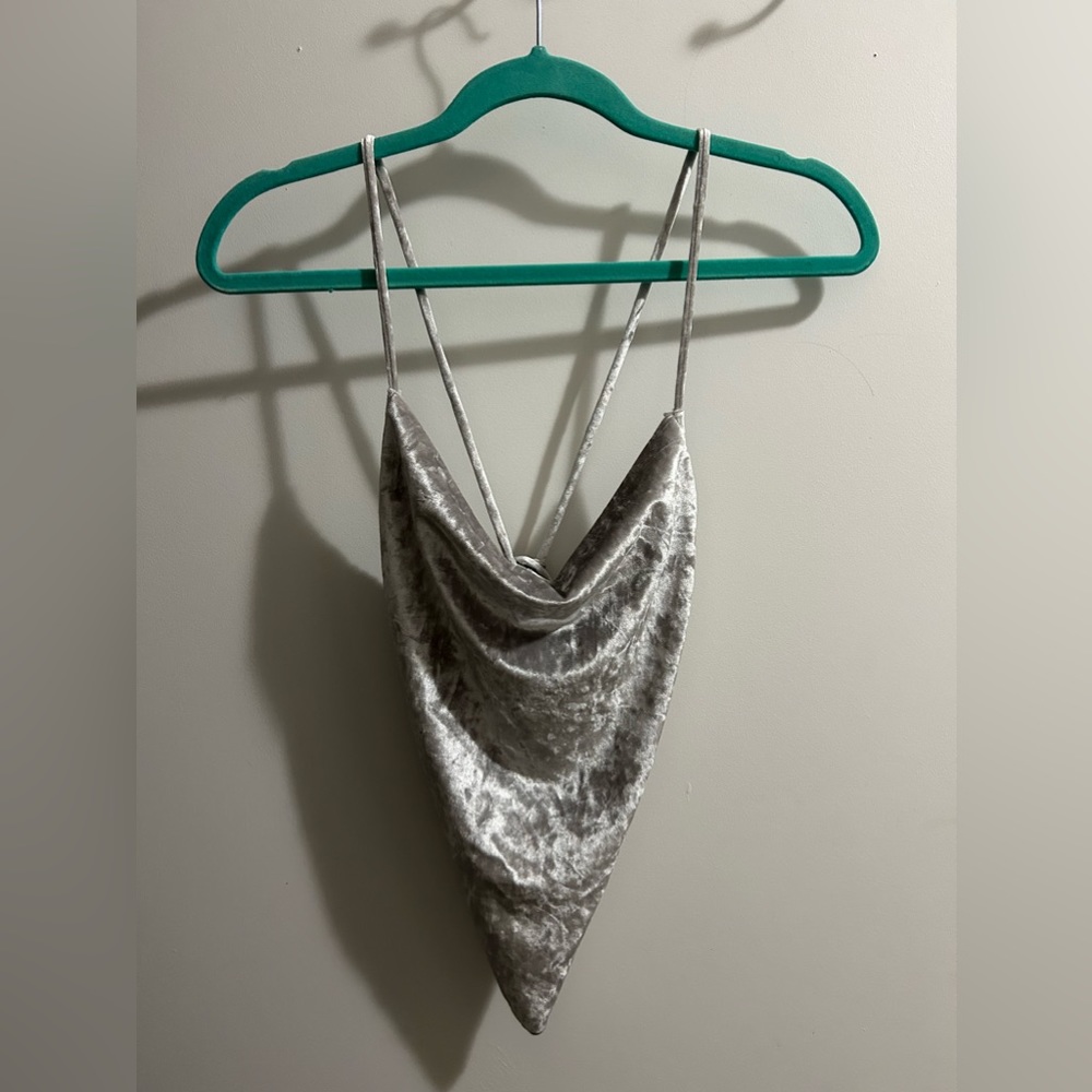 Silver Backless Top Size S